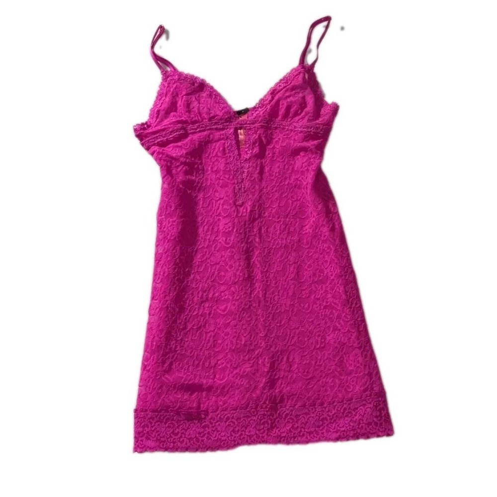 Y2K Victoria's‎ Secret The Lacie Hot Pink Lace Slip Chemise Small Vintage